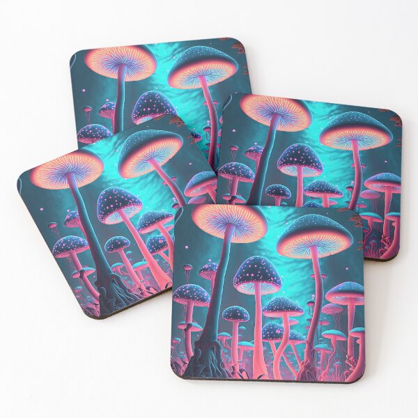 Artikelvorschau, Glowing psychedelic mushrooms entworfen und verkauft von mrlongfield.