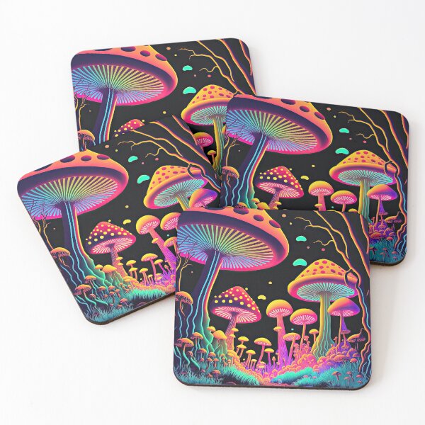 Artikelvorschau, Glowing psychedelic mushrooms entworfen und verkauft von mrlongfield.