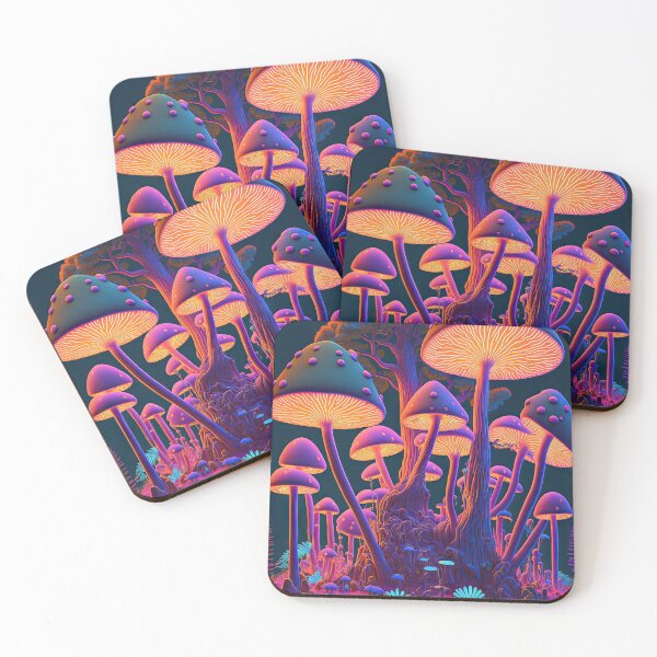 Artikelvorschau, Glowing psychedelic mushrooms entworfen und verkauft von mrlongfield.