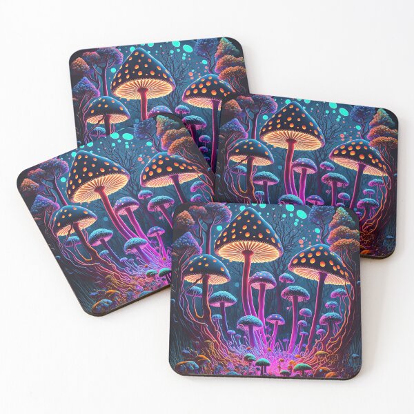 Artikelvorschau, Glowing psychedelic mushrooms entworfen und verkauft von mrlongfield.