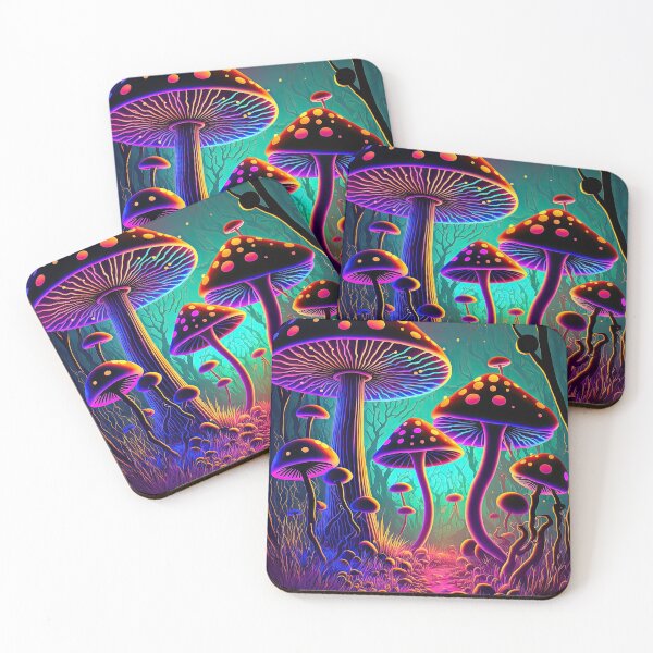 Artikelvorschau, Glowing psychedelic mushrooms entworfen und verkauft von mrlongfield.