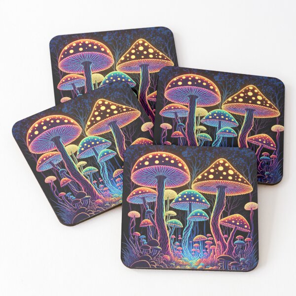 Artikelvorschau, Glowing psychedelic mushrooms entworfen und verkauft von mrlongfield.