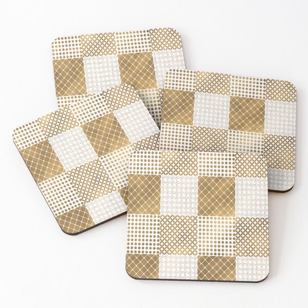 Item preview, Modern Checkered wave pattern gold designed and sold by TipTopTapo.