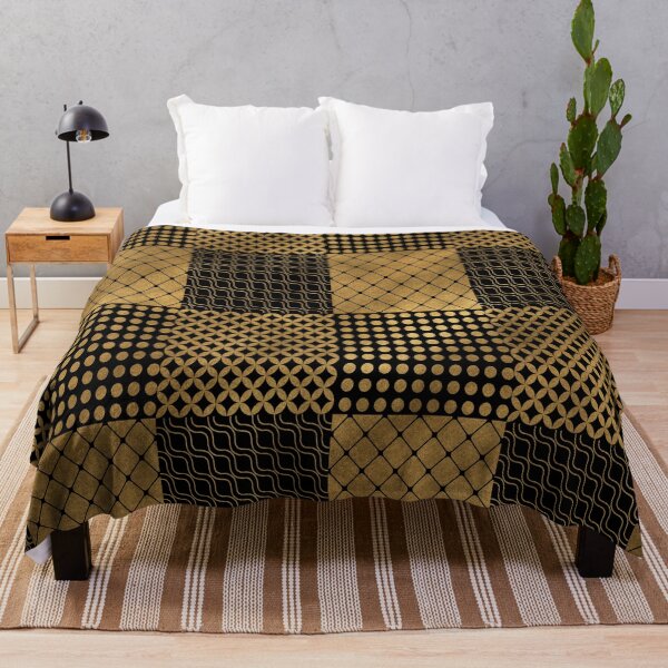 Item preview, Modern Checkered wave pattern gold designed and sold by TipTopTapo.