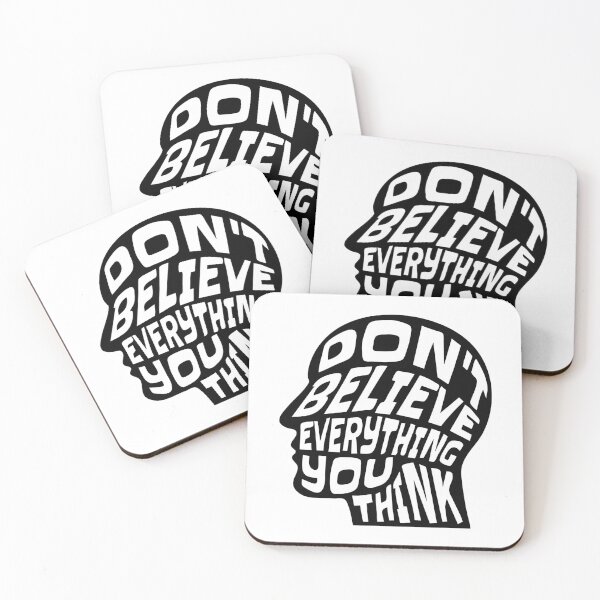 Item preview, Dont Believe Everything You Think 12 - Inspirational Quotes Typography designed and sold by Cawaiico.