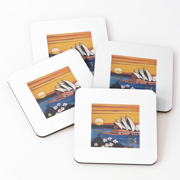 Item preview, The Sidney Opera House at Sunset | Ukiyo-e Japanese Print Painting designed and sold by ArtworkbyEmmy.