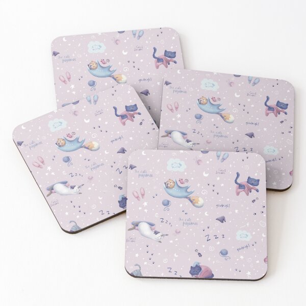 Item preview,  The Cat's Pajamas - pink designed and sold by K. Pastva Illustration.
