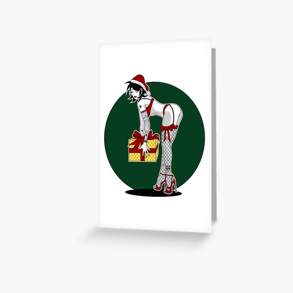 Item preview, Green Christmas Pinup designed and sold by Pierre Zuber.