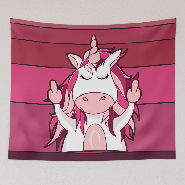 Item preview, Cool unicorn showing stinky fingers.  designed and sold by funnycolors.