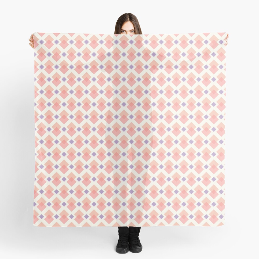 Pink and purple pastel squares Scarf