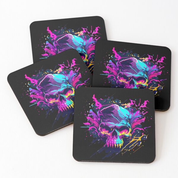 Item preview, Neon Splatter Skull designed and sold by IcarusPrints.