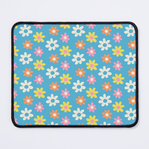 Item preview, Cute Retro Flowers on Blue Backgound designed and sold by PreppyRiot.