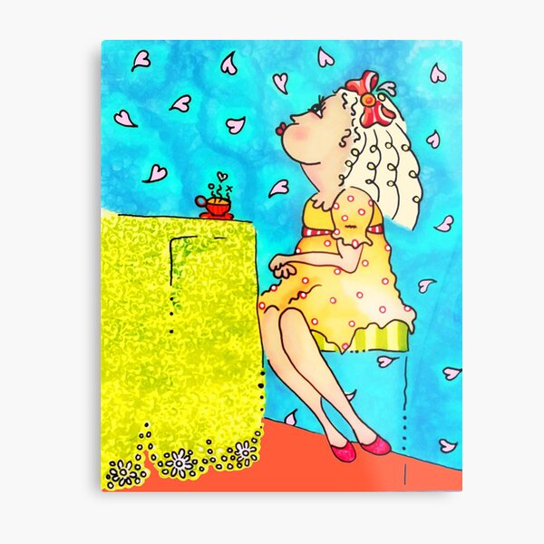 Little Tea Girl Metal Print