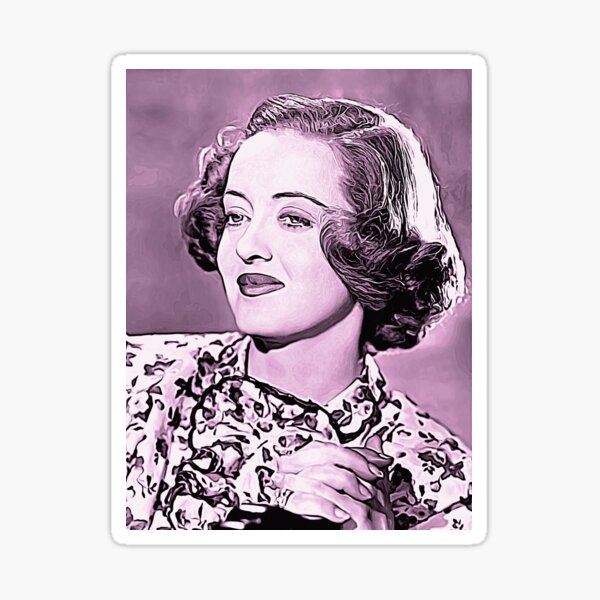 "Bette Davis Art pink paint D20" Sticker for Sale by DecoWords Redbubble