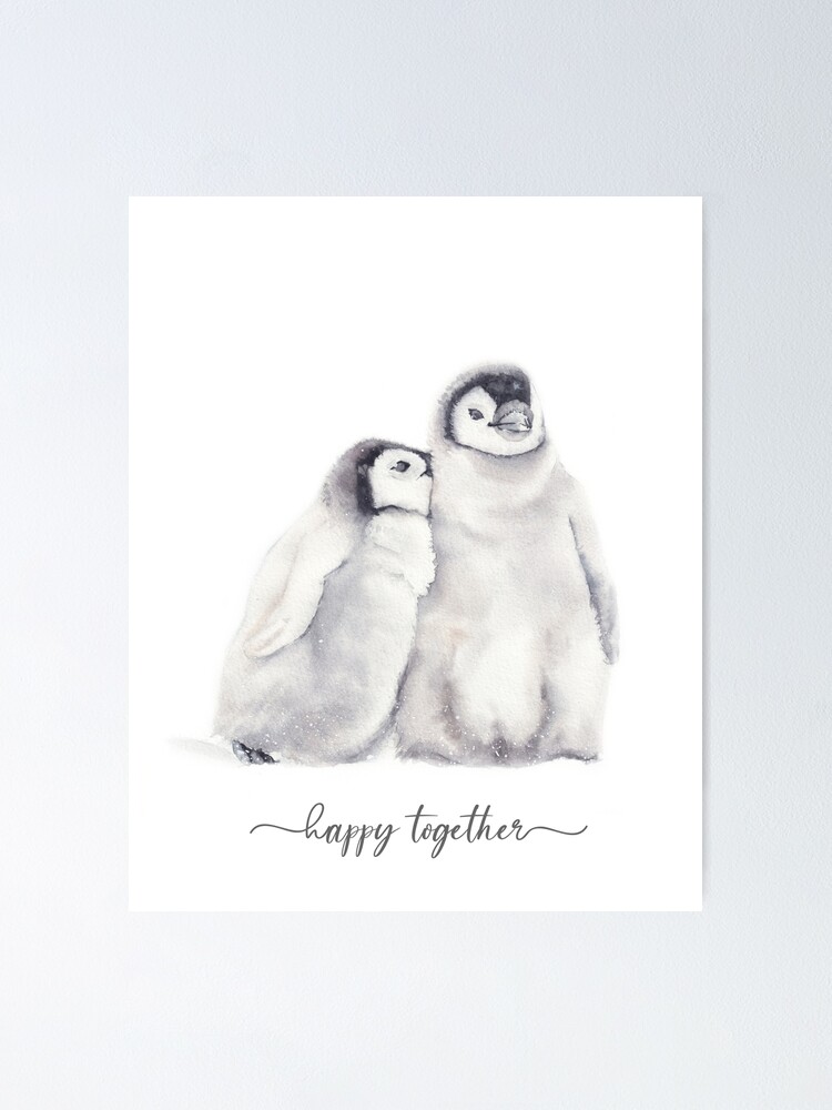 dibujo pareja pinguino