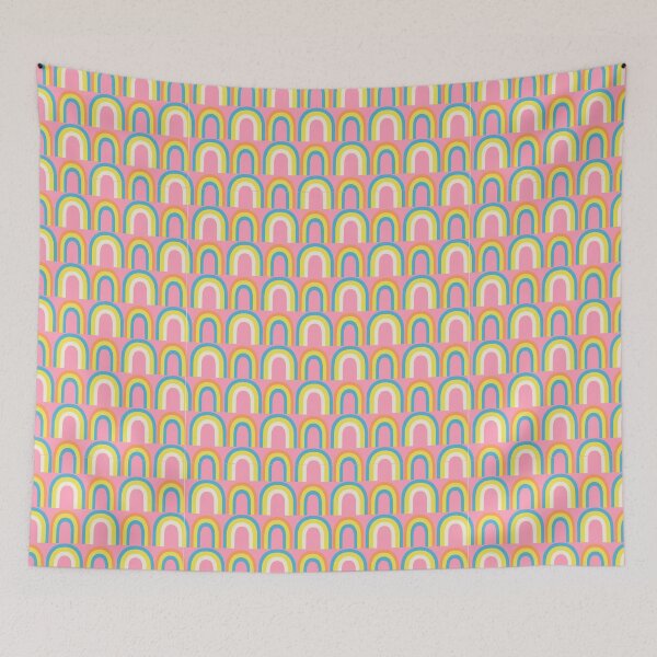 Item preview, Cute Boho Rainbows on Pink Background designed and sold by PreppyRiot.