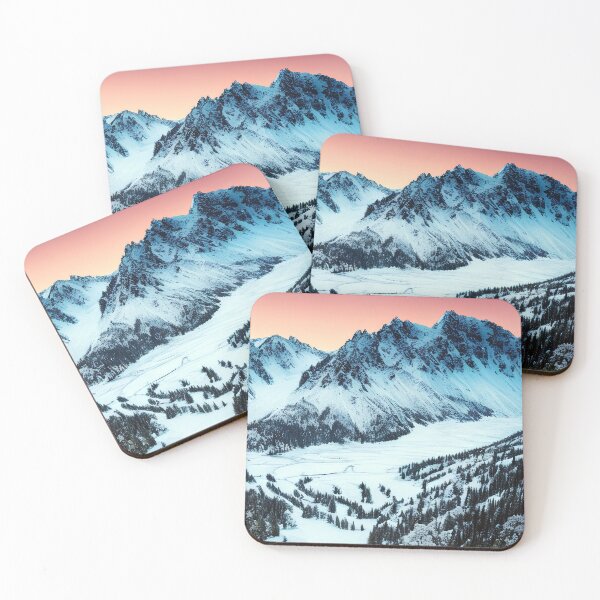 Item preview, Snowy mountain range at sunset in a Beautiful Winter Scene designed and sold by Chardo55.