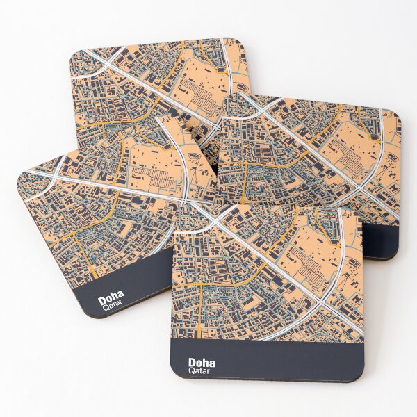 Item preview, Map of Doha Qatar designed and sold by wamuigaworld.