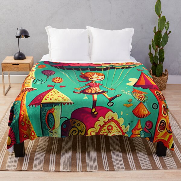 Item preview, Whimsical design of a girl on a parachute in a surreal fantasy world designed and sold by RK - Shop.
