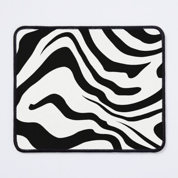 Tapis de souris for Sale avec l'œuvre « Esthétique minimaliste blanc sur  lignes topographiques noires Résumé » de l'artiste Doa-ibu