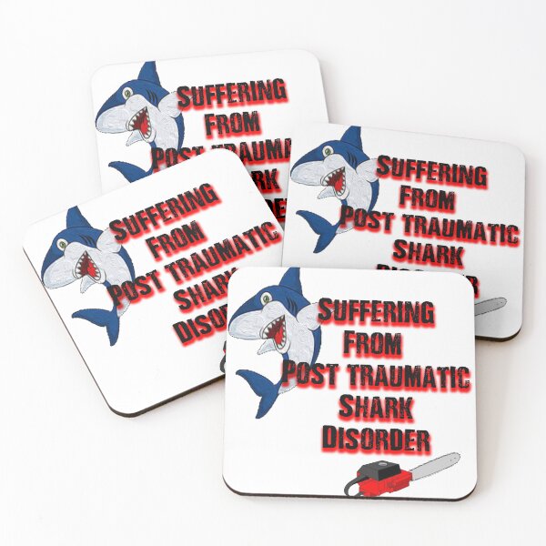 Item preview, SUFFERING FROM POST TRAUMATIC SHARK DISORDER - FUNNY SHARK ATTACK DESIGN  designed and sold by Iskybibblle.