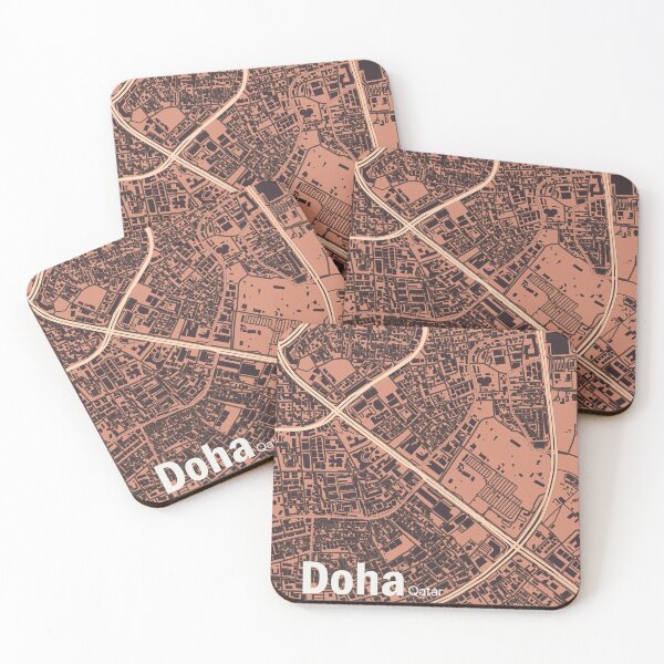 Item preview, Map of Doha Qatar designed and sold by wamuigaworld.