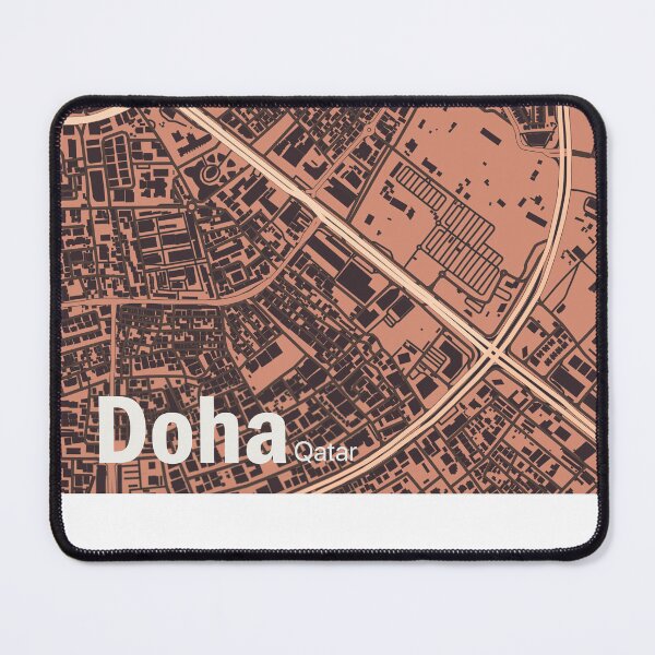 Item preview, Map of Doha Qatar designed and sold by wamuigaworld.
