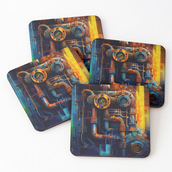 Item preview, Artistic Vibrant Industrial Pattern Digital Painting designed and sold by CodeAndColors.