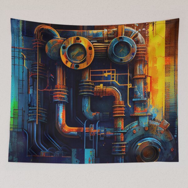 Aperçu de l'œuvre Artistic Vibrant Industrial Pattern Digital Painting créée et vendue par CodeAndColors.