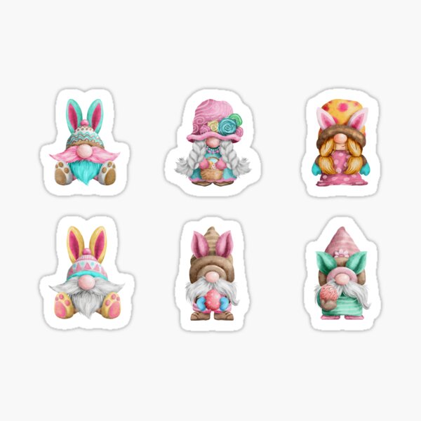 Item preview, Watercolor Easter Gnomes Sticker or Magnet Pack designed and sold by Novelty-Shirts.