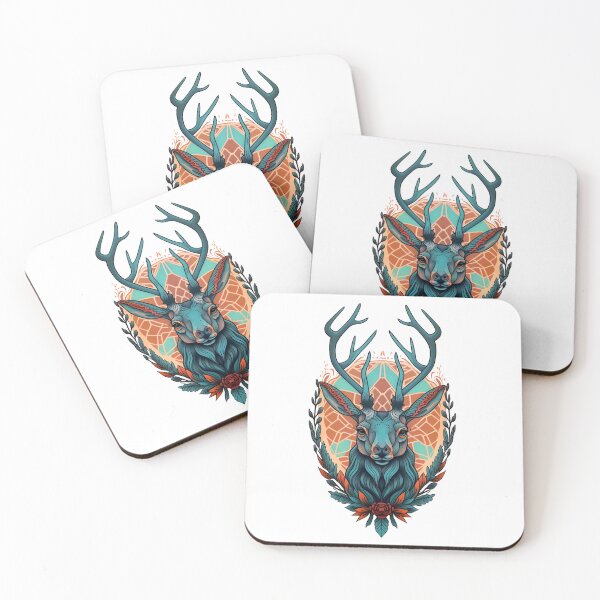Item preview, Old School Stag Tattoo, Neo Traditional Stag Design designed and sold by Proverbial Wisdom Design.