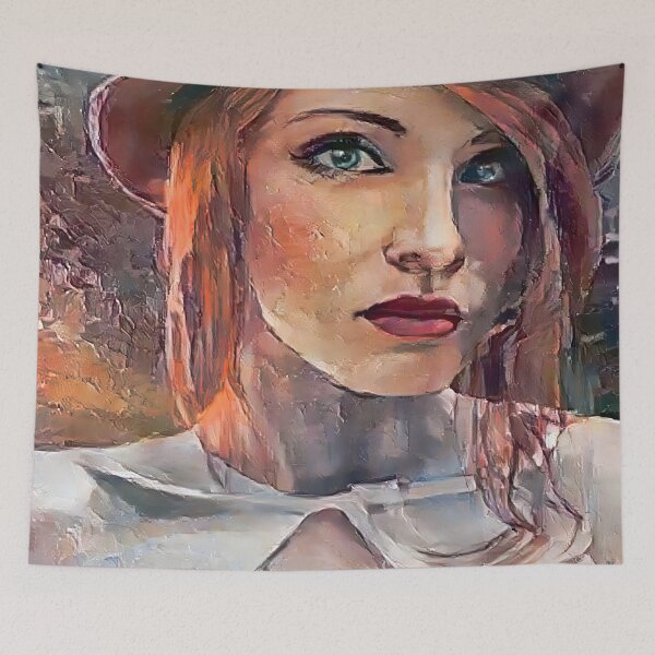 Item preview, Cuadro Mujer con sombrero designed and sold by DiscoGypsyFish.
