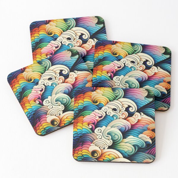 Item preview, Cool Rainbow Thick Asian Pattern Digital Painting designed and sold by CodeAndColors.