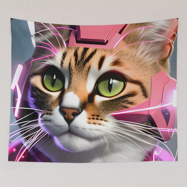 Item preview, Pink Astronaut Cat- Modern Digital Art designed and sold by Ai-michiart.