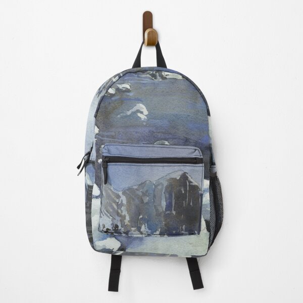 Item preview, Snowy mountain landscape art. Watercolor painting snowy mountains designed and sold by rfoxphoto.