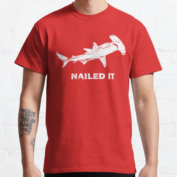 Hammerhead Shark Nailed It Ocean Fish Costume Mens Boys T Shirts