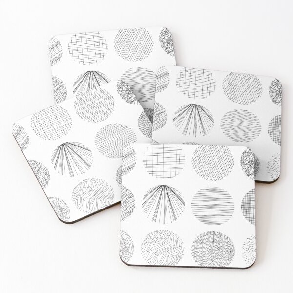 Item preview, Black and white abstract geometrical circle patterns designed and sold by Familyshmot.