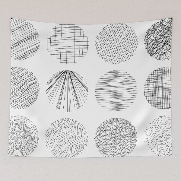 Item preview, Black and white abstract geometrical circle patterns designed and sold by Familyshmot.