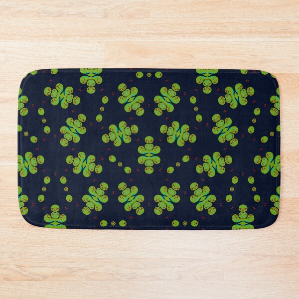 Item preview, Striking Jasmine Green Black and Red Seamless Pattern Print designed and sold by protegra.