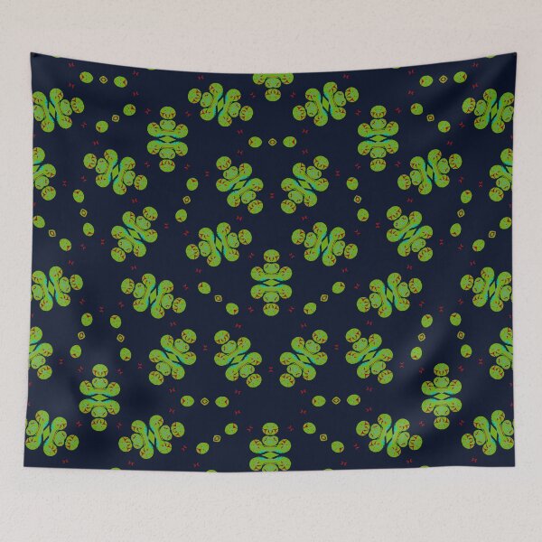 Item preview, Striking Jasmine Green Black and Red Seamless Pattern Print designed and sold by protegra.