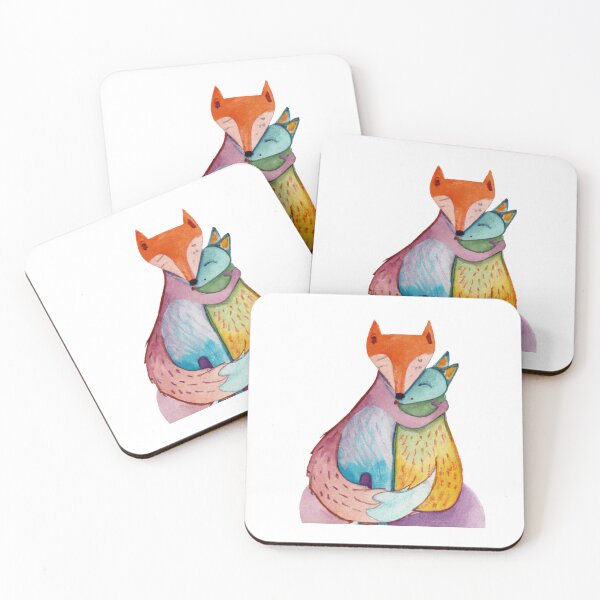 Item preview, Friendship Illustration: Watercolor Fox and Wolf  designed and sold by PinkLotusArt.