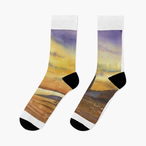 Item preview, Knarrarós Lighthouse on the Iceland Coast at sunset.  Icelandic coast lighthouse watercolor painting colorful decor designed and sold by rfoxphoto.