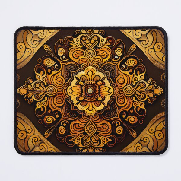Artikelvorschau, Brown Yellow New Traditional Pattern Digital Painting entworfen und verkauft von CodeAndColors.