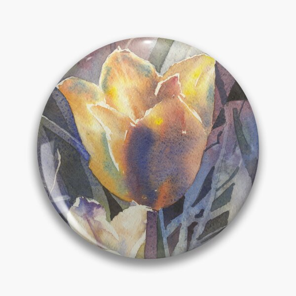Item preview, Pintura de acuarela de bellas artes de tulipán. Colorido tulipán decoración del hogar acuarela pintura tulipán amarillo ilustraciones designed and sold by rfoxphoto.