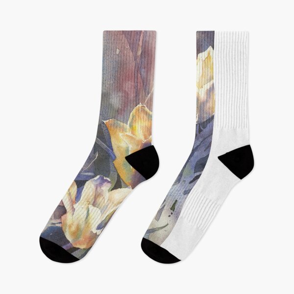 Aperçu de l'œuvre Tulipe fine art aquarelle. Tulipe colorée décor à la maison peinture à l'aquarelle oeuvre de tulipe jaune créée et vendue par rfoxphoto.