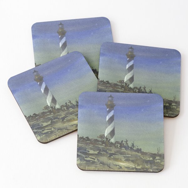 Item preview, Cape Hatteras watercolor painting.  Colorful home wall decor Cape Hatteras lighthouse Outer Banks OBX artwork designed and sold by rfoxphoto.