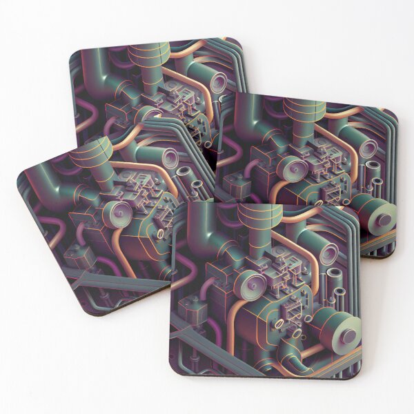 Item preview, Complex Industrial Pattern Digital Painting designed and sold by CodeAndColors.