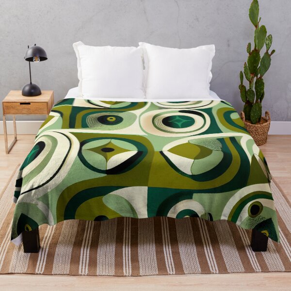 Item preview, Cool Dreamy Green Midcentury Modern Pattern Digital Painting designed and sold by CodeAndColors.