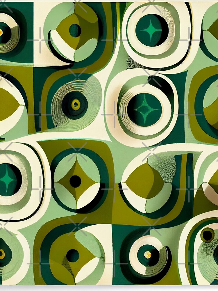 Aperçu 5 sur 5. Robe trapèze avec l'œuvre Cool Dreamy Green Midcentury Modern Pattern Digital Painting créée et vendue par CodeAndColors.