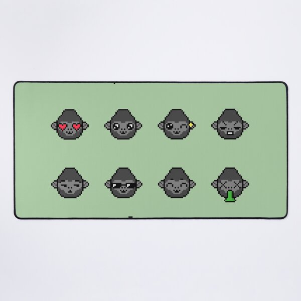 Item preview, Cute Gorilla Emoji Set (Funny Animal Character Emoticons) designed and sold by Pixe11y.